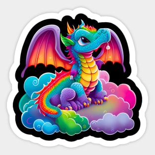 cute colorful dragon 3 Sticker